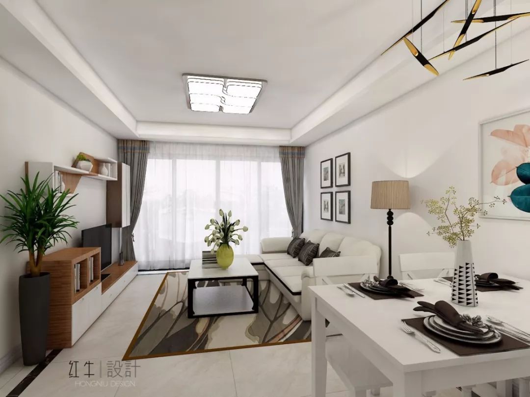 南京四季金輝90平米現代簡約風格裝修  跳躍色彩讓空間更靈動01