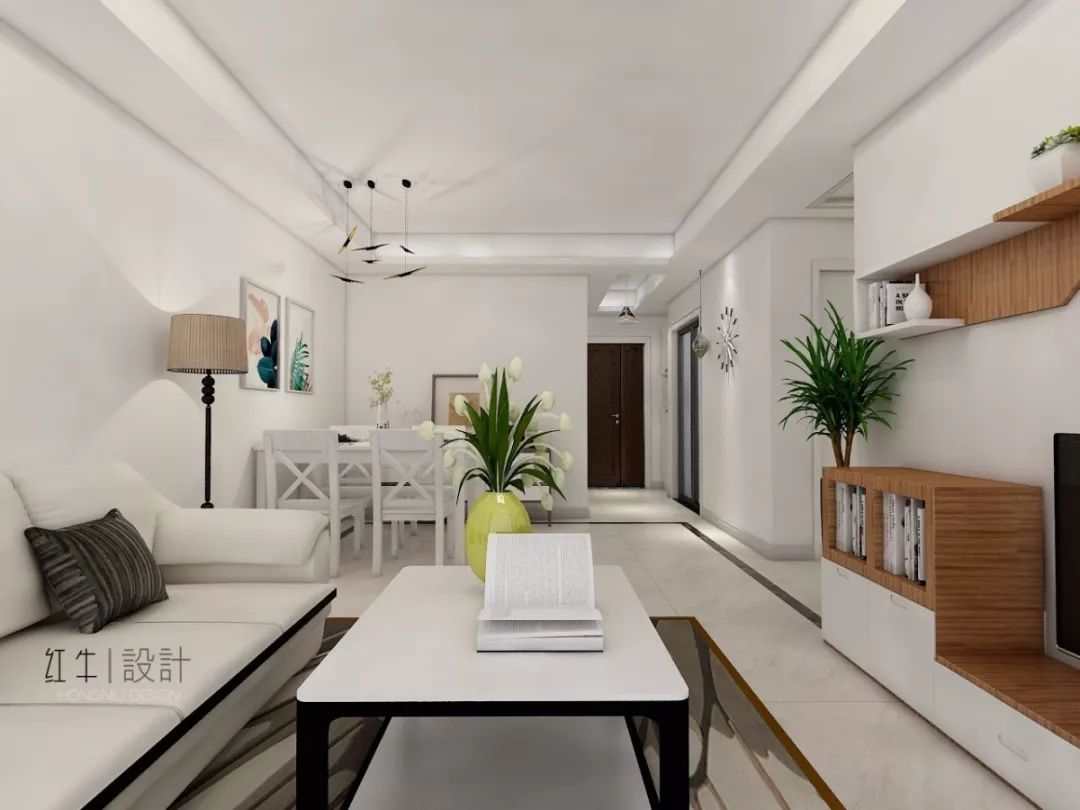 南京四季金輝90平米現代簡約風格裝修  跳躍色彩讓空間更靈動03