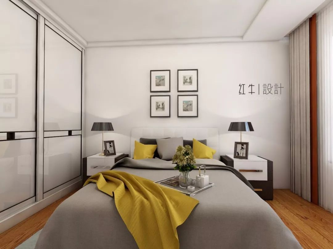 南京四季金輝90平米現代簡約風格裝修  跳躍色彩讓空間更靈動05