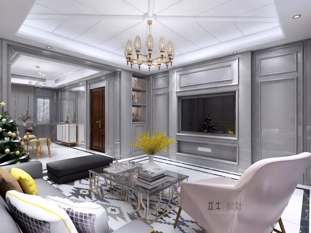 南京紫金未來城140平米簡約法式風格裝修  古典和現代的結合01