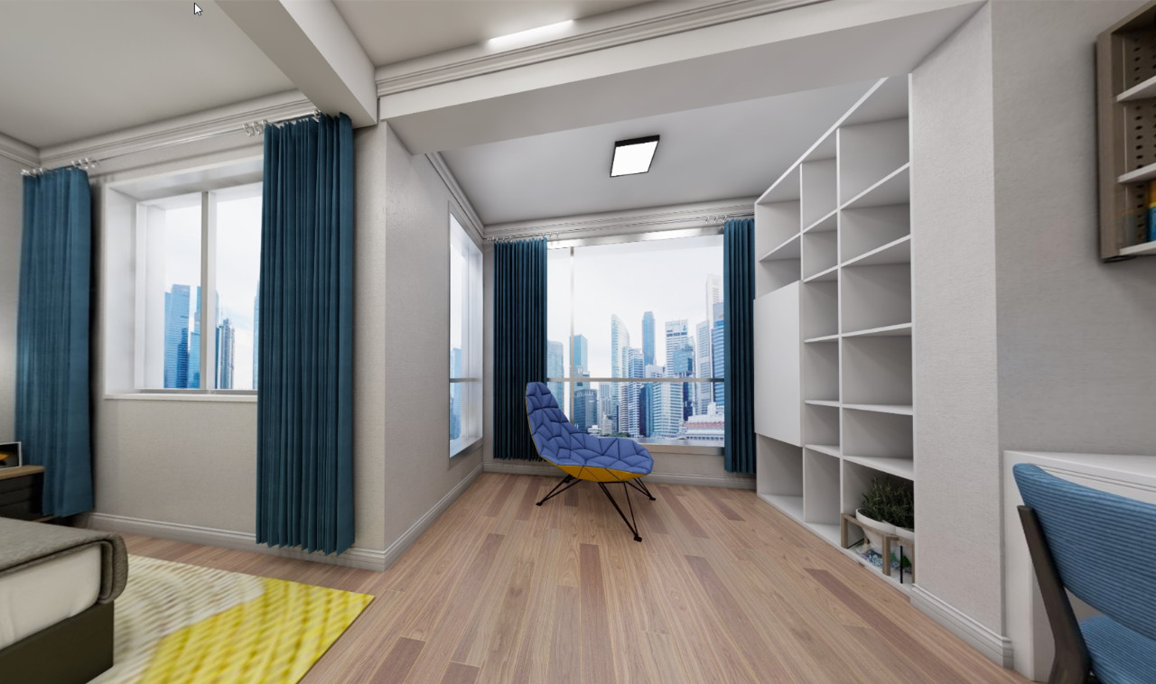 南京招商依云和府88平米現代簡約風格裝修  冷暖中和04