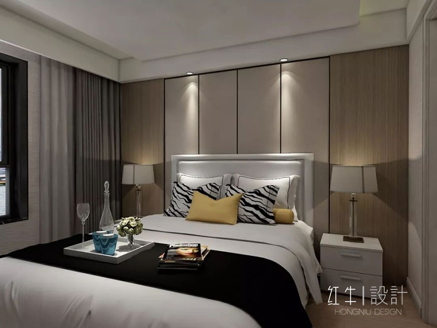 南京保利國際社區142平米現代簡約風格裝修06主臥_水印