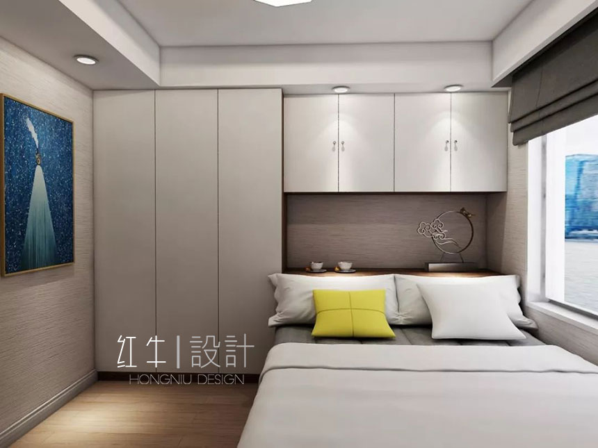 南京保利國際社區142平米現代簡約風格裝修07次臥_水印