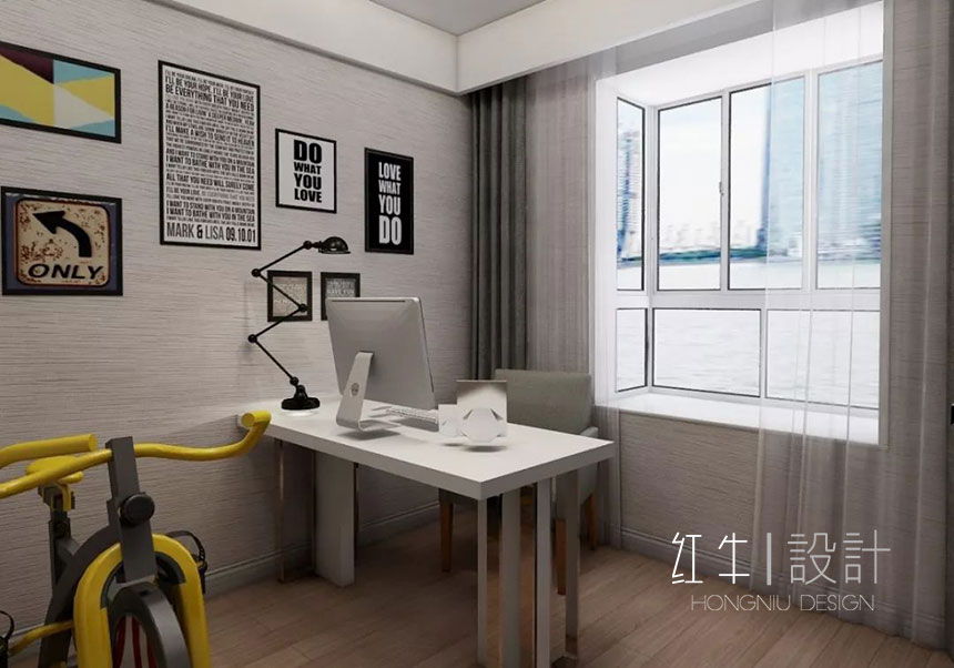 南京保利國際社區142平米現代簡約風格裝修09書房_水印