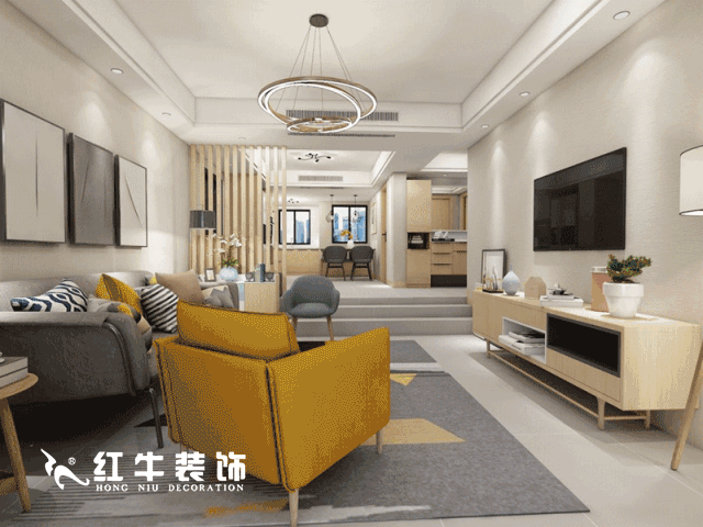 南京明月港灣105平米北歐風(fēng)格裝修  擁有獨(dú)立衣帽間與書(shū)房05效果圖_水印