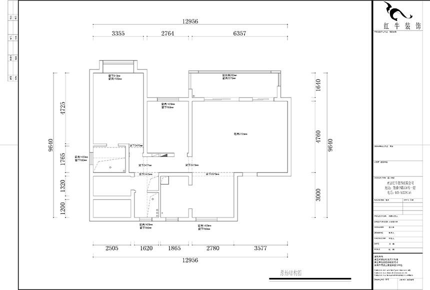 水印860x580_熊皓宇_南京市棲霞區(qū)招商公園里135㎡簡美風格裝修_原始結構圖