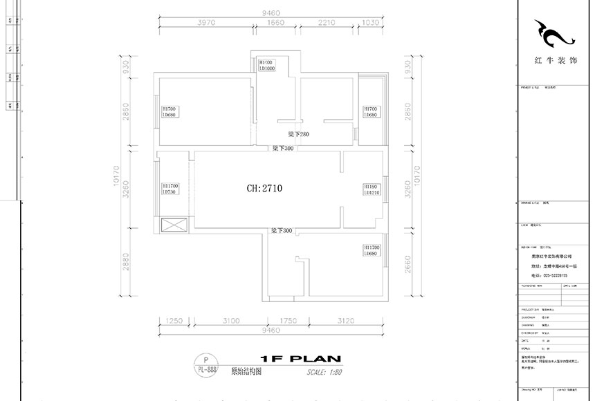 劉曉芳-保利國際社區-95㎡-現代風格_原始結構圖