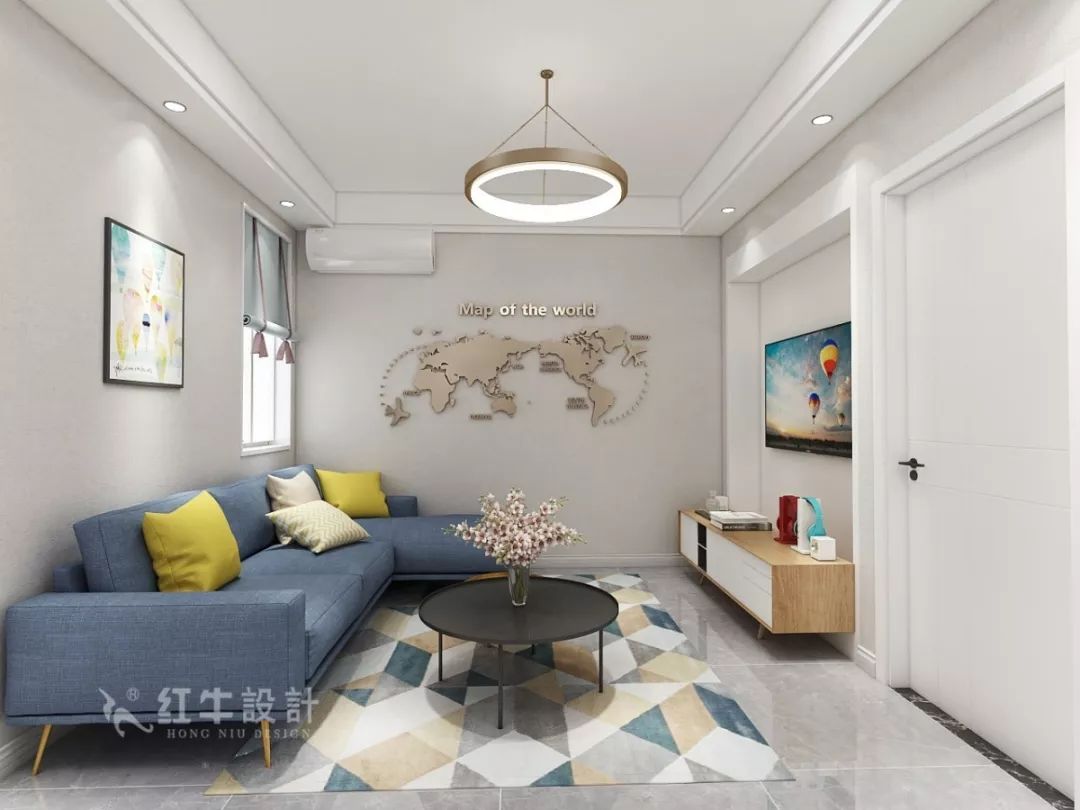 南京老房翻新--70平兩室一廳的年輕活力12熊皓宇_雨花村70㎡北歐風格裝修效果圖_客廳