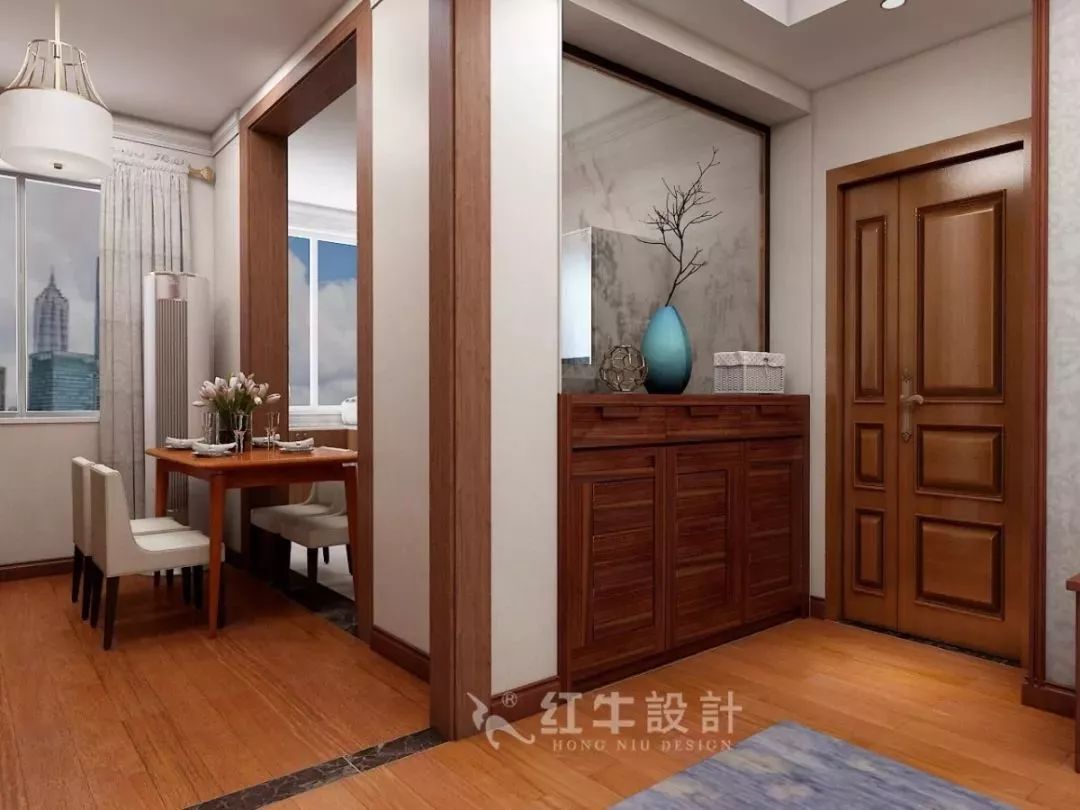 南京老房翻新--兩室一廳變一室兩廳15劉曉芳_寧工新寓60㎡現代中式風格二手房裝修效果圖_玄關