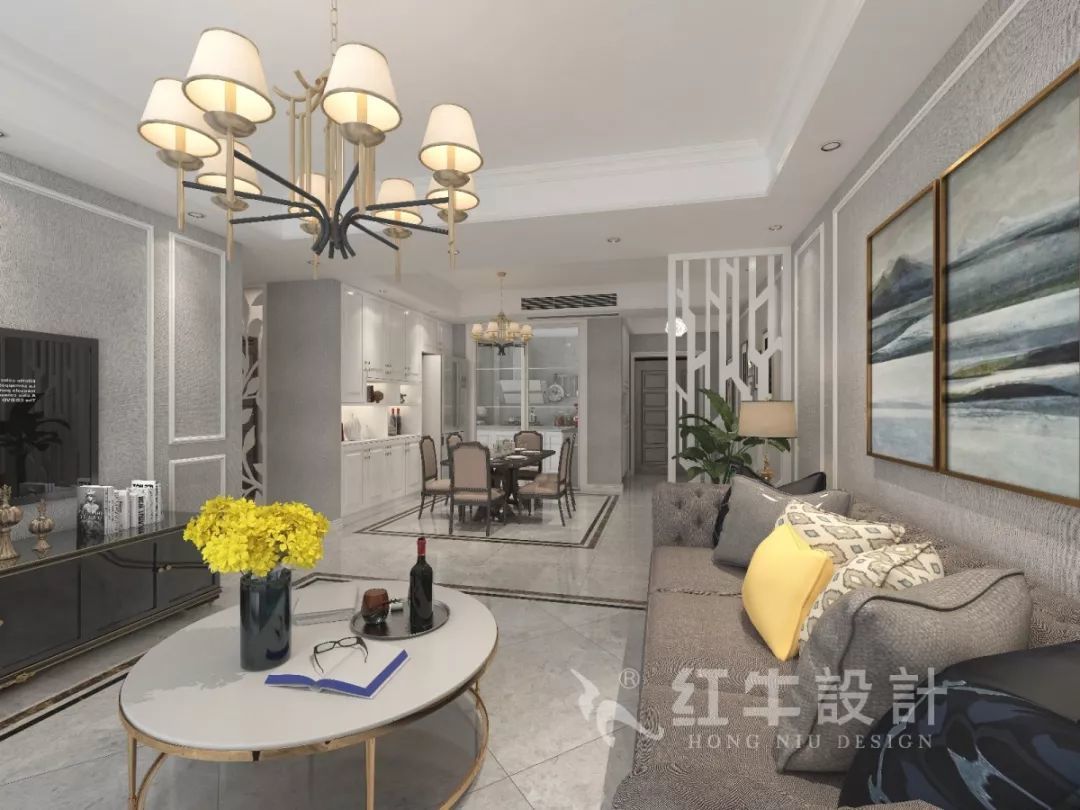 南京老房翻新--即便少掉一個(gè)衛(wèi)生間，也要單獨(dú)的衣帽間！12仇美蓉_康盛花園115㎡輕奢風(fēng)格裝修效果圖_客廳