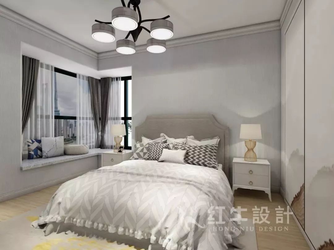 南京老房翻新--即便少掉一個(gè)衛(wèi)生間，也要單獨(dú)的衣帽間！15仇美蓉_康盛花園115㎡輕奢風(fēng)格裝修效果圖_主臥