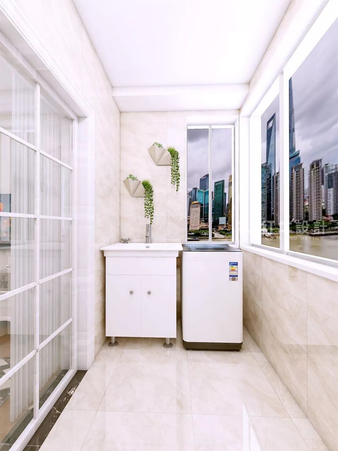 南京恒山花苑106㎡簡歐風格--靜享優雅生活10陽臺