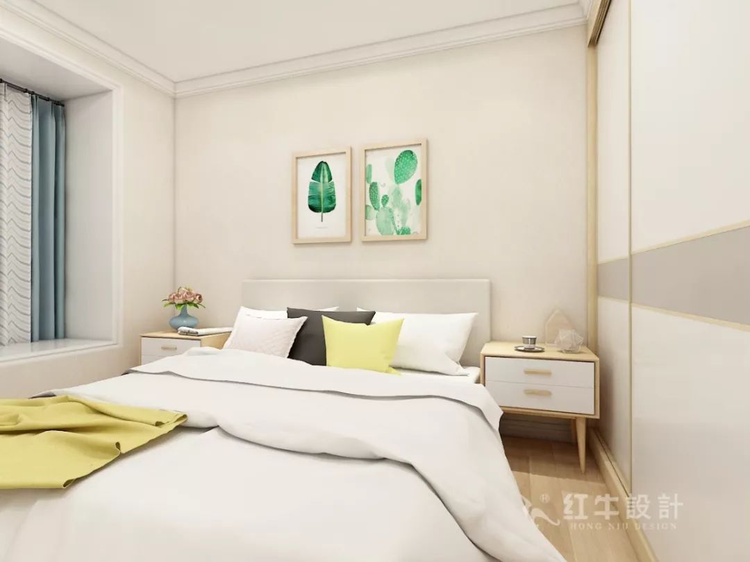 南京萬達茂99㎡北歐風格--摒棄繁瑣的裝飾，打造簡潔明亮的家居空間！07主臥室