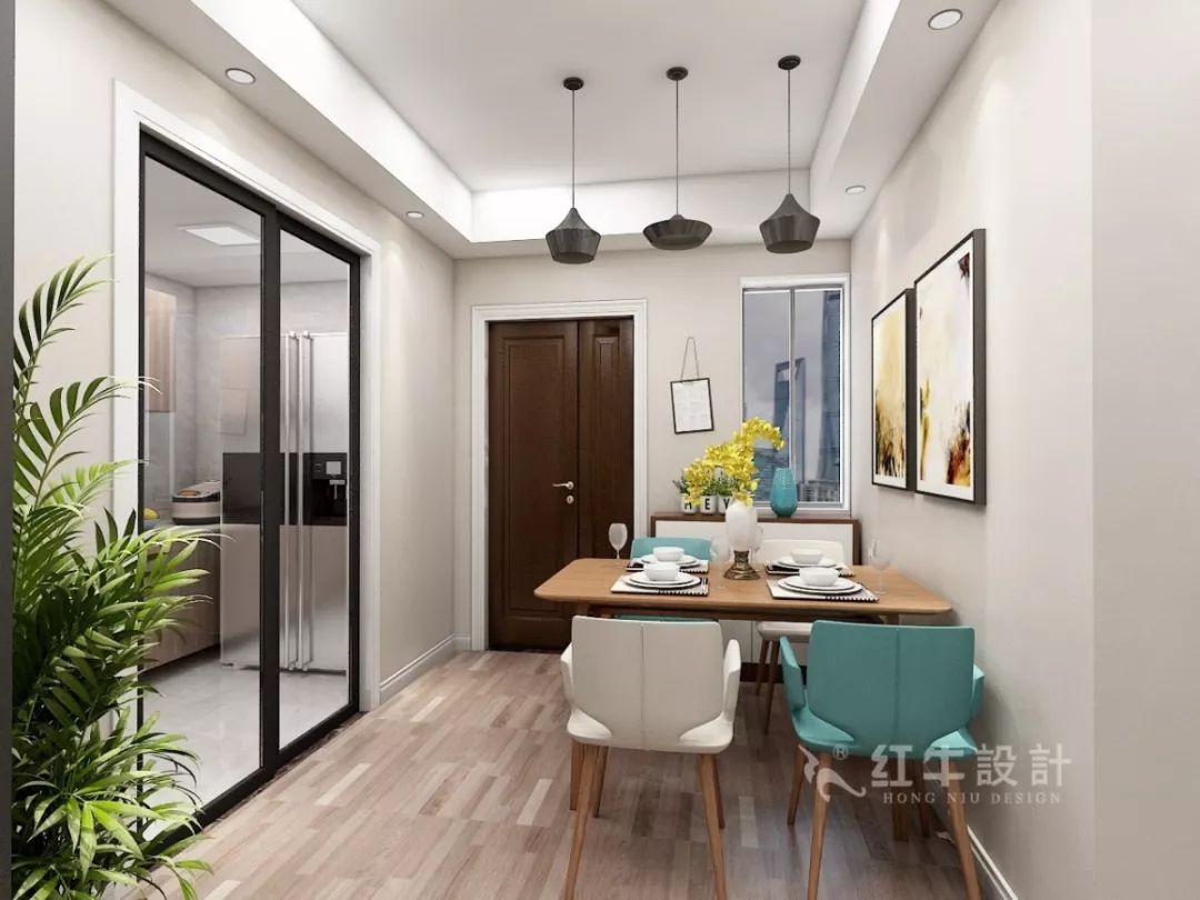 南京海賦尚城99㎡現代風格--幸福的三口之家04餐廳餐桌椅