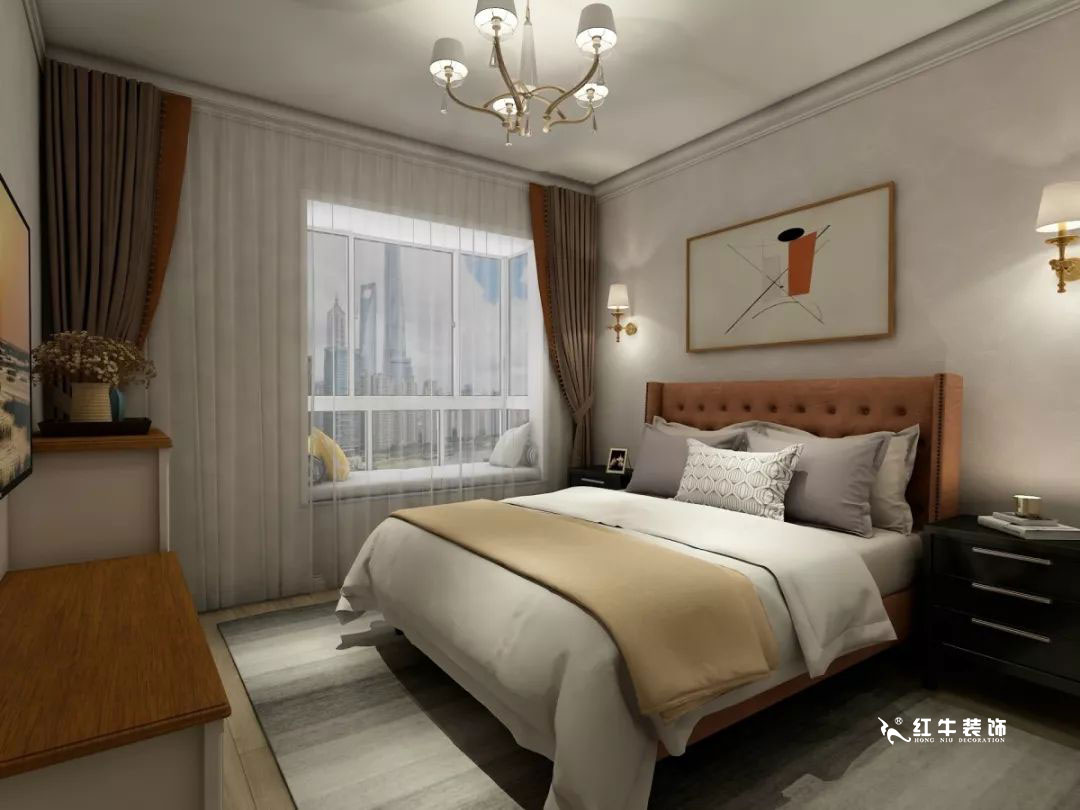 南京萬科光明城市115㎡簡美風格--適合三代人的家居環境09主臥設計+logo
