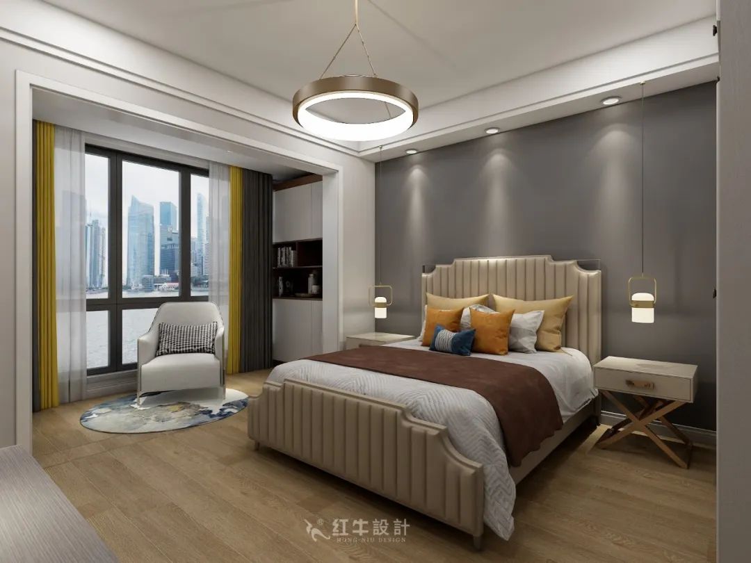 熊皓宇_同曦國際廣場140㎡輕奢風格--改善性住房應該這樣設計09主臥設計