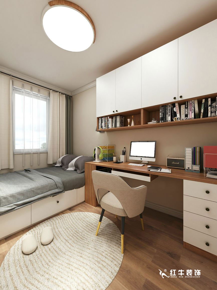 蔣琛_九條巷106㎡現代風“養老房”裝修，給設計做減法！09書房+logo