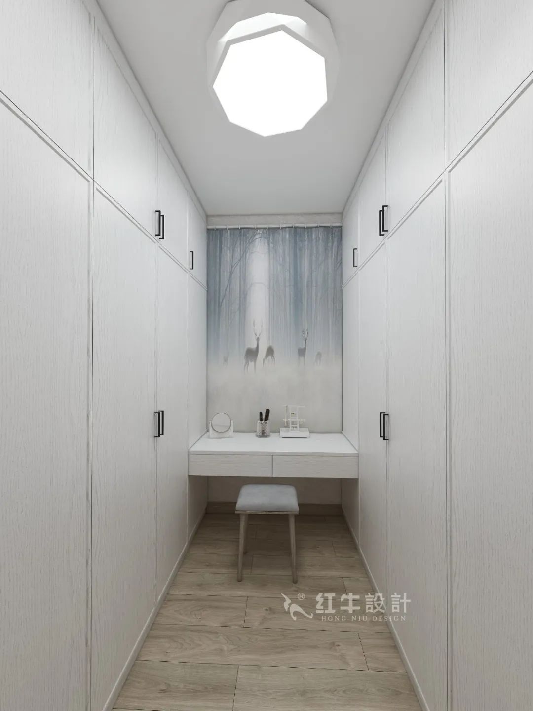 劉萍萍_花崗鴻福城132㎡現代簡約風格_兩套小戶型打通變大宅，中西雙廚房+衣帽間打造品質生活！13衣帽間