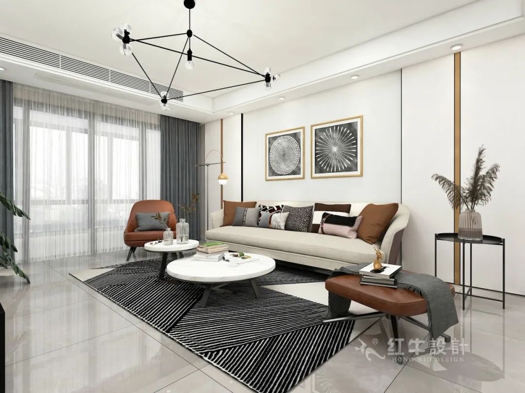 蔣琛_紅牛設計--電建洺悅府160㎡現代風格01客廳