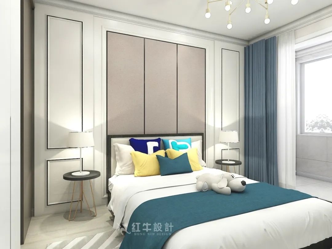 顧娟_紅牛設計--中垠紫金官邸137㎡（F戶型）輕奢風格07效果圖欣賞_主臥