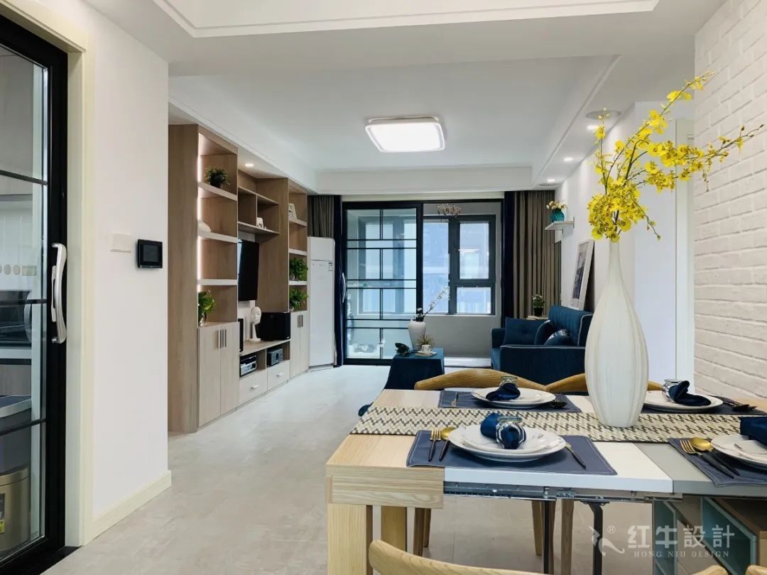 孟憲濤_保利國際社區(qū)115㎡現(xiàn)代北歐--簡潔明亮之家，一人獨居太愜意！06實景效果_客餐廳