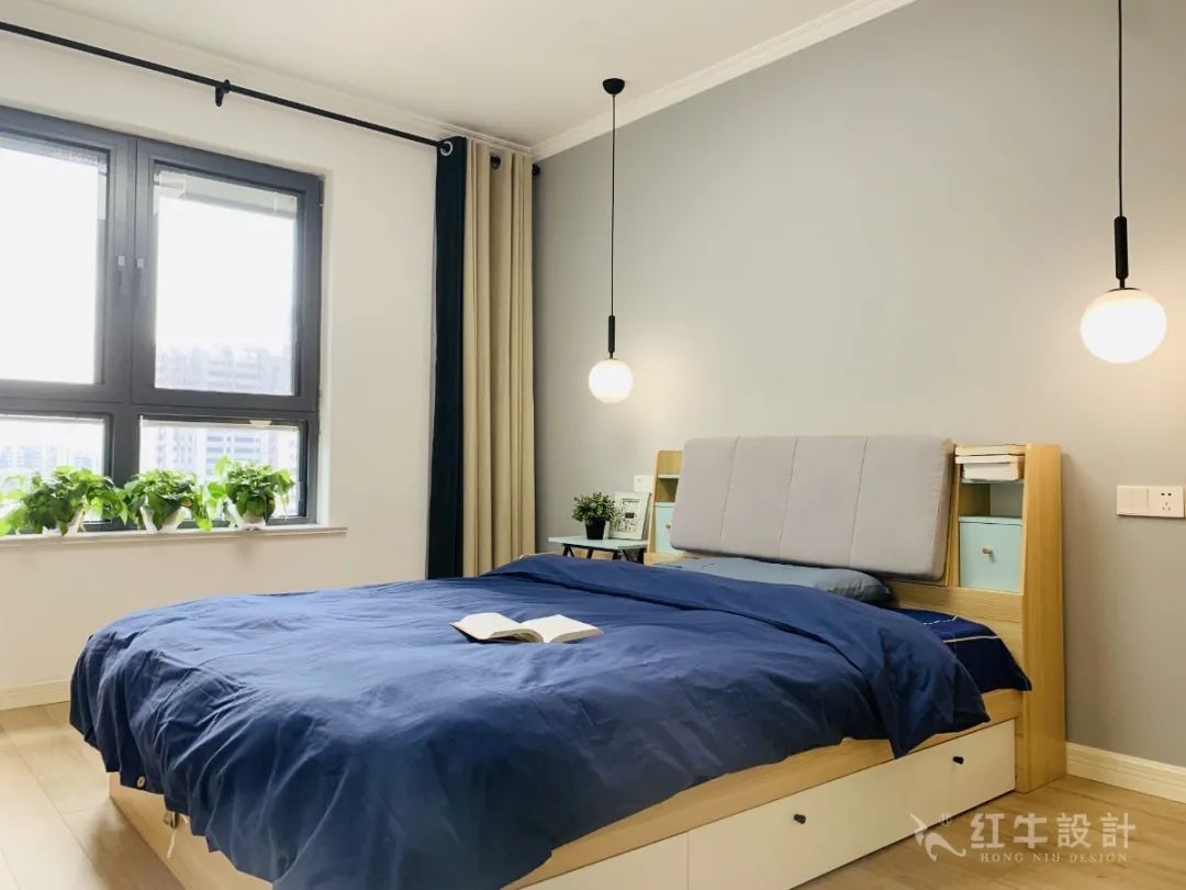 孟憲濤_保利國際社區(qū)115㎡現(xiàn)代北歐--簡潔明亮之家，一人獨居太愜意！13實景效果_主臥