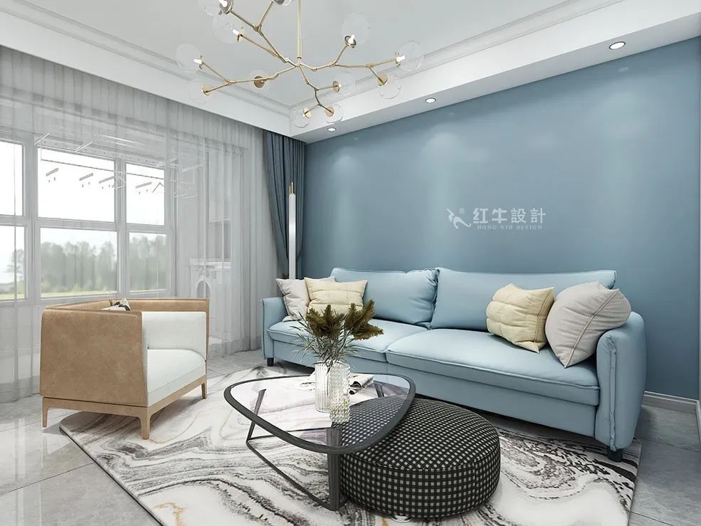 朱明琪_禧和苑89㎡北歐風格--經典小三房設計01客廳