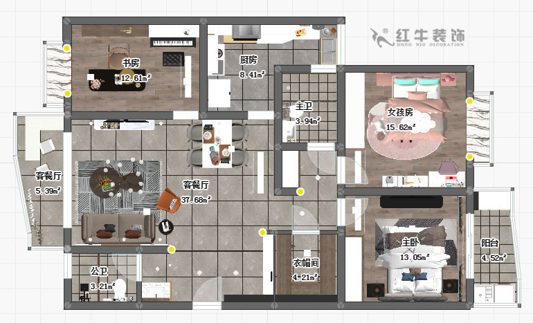 顧娟_蘇寧千秋情緣2-2-301-132㎡-現(xiàn)代輕奢風格_彩平面+logo