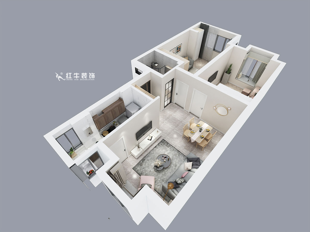 朱明琪_旭光里1-1-302-76㎡-北歐風格_鳥瞰圖