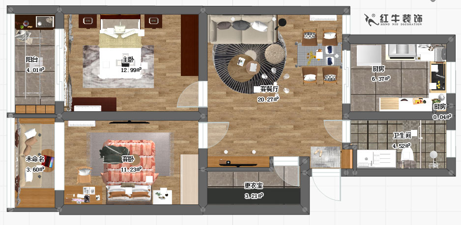 吳波_張公橋2-28-502-89㎡-現代風格_平面圖