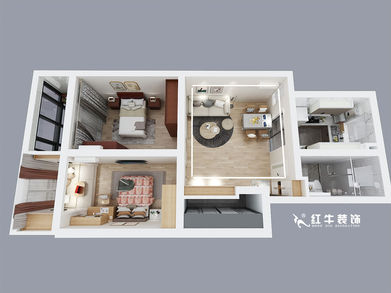 吳波_張公橋2-28-502-89㎡-現代風格_鳥瞰圖