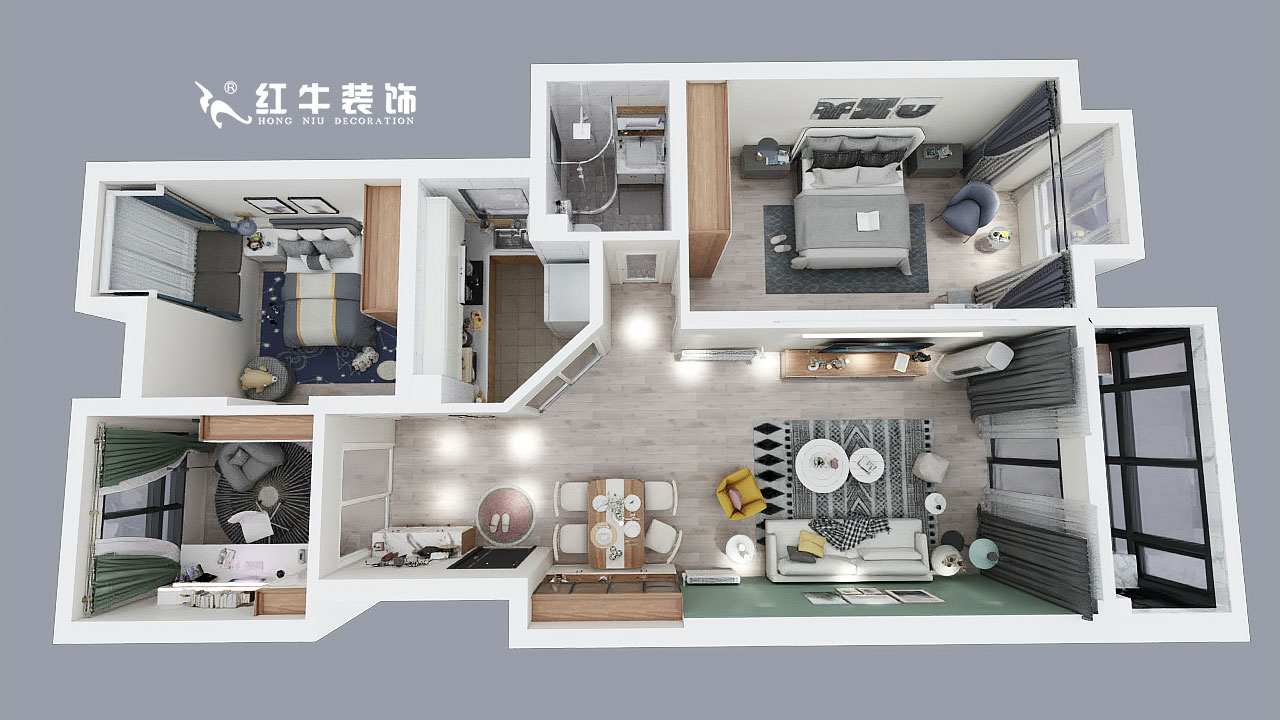 仇美蓉_萊蒙水榭陽光6棟605-115㎡-北歐風格_鳥瞰圖