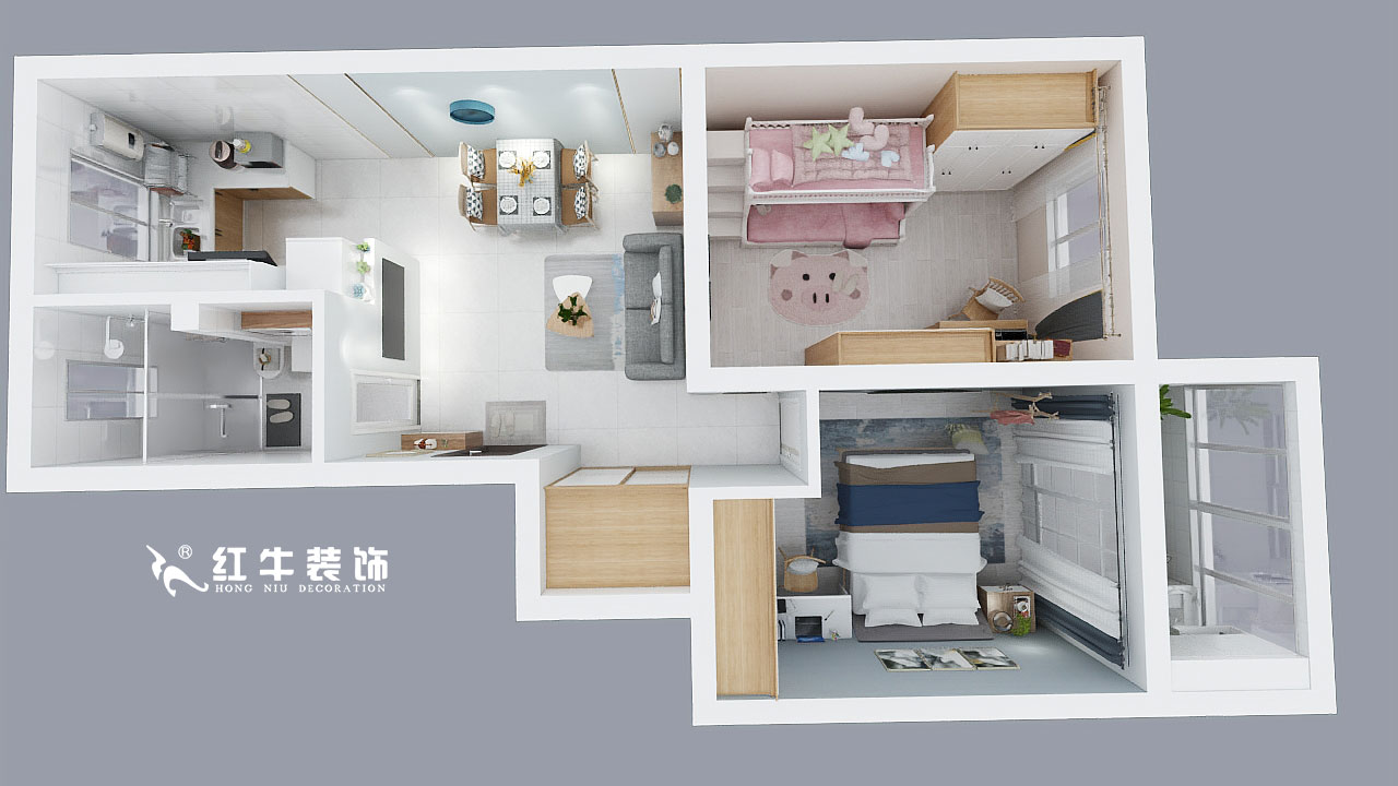 仇美蓉_申家巷45號(hào)3-505-70㎡-北歐風(fēng)格_鳥瞰圖