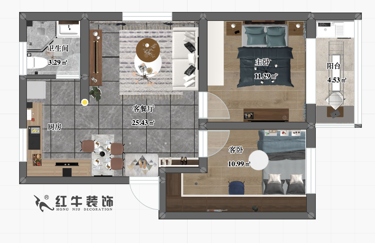 劉小勇_櫻海公寓4-601-65㎡-現(xiàn)代簡(jiǎn)約風(fēng)格_彩平圖