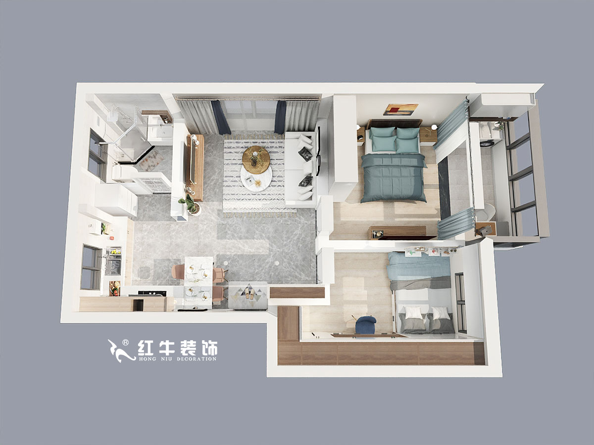 劉小勇_櫻海公寓4-601-65㎡-現(xiàn)代簡(jiǎn)約風(fēng)格_鳥瞰圖