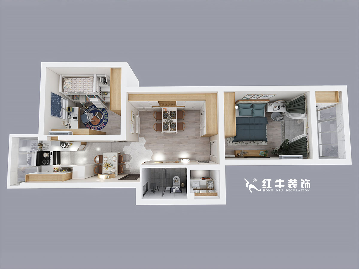 孟憲濤_寧工新寓141號502-70㎡-現代北歐風格_鳥瞰圖