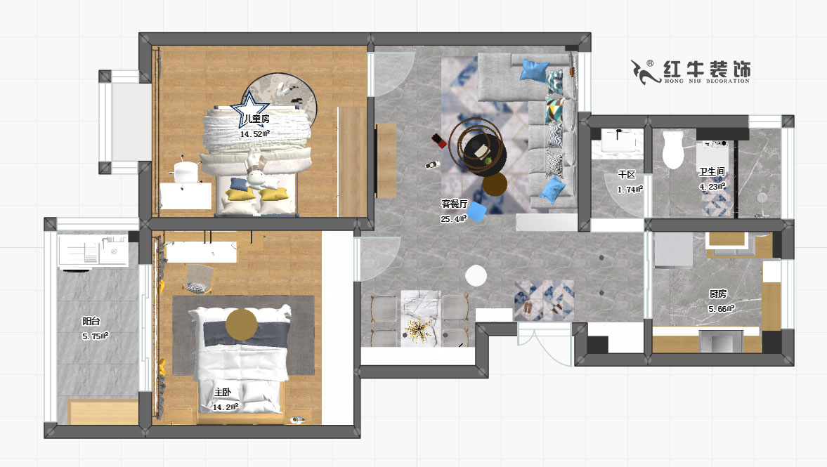 熊皓宇_華靜家園4-2-902-90㎡-現代風格00彩平圖