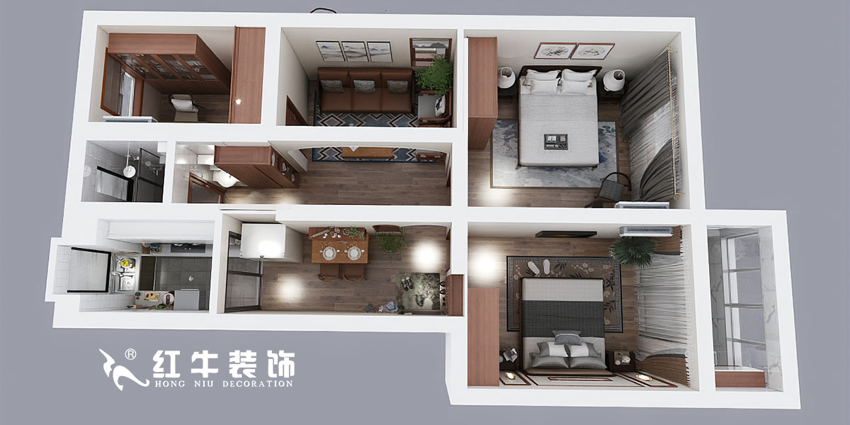 魏明花_西康路3號11-301-85㎡-簡約風格_3室2廳1衛00鳥瞰圖