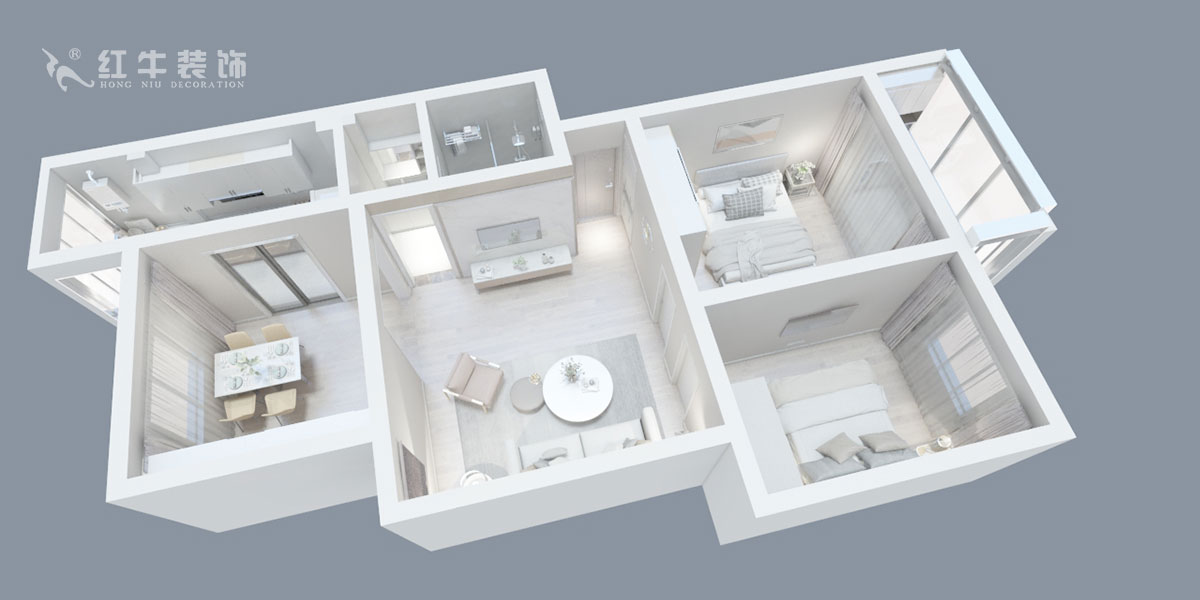 劉曉芳_月苑四村1-3-306-93㎡-現代風格_2室2廳1衛（老房裝修）_定制家￥122000_全包12