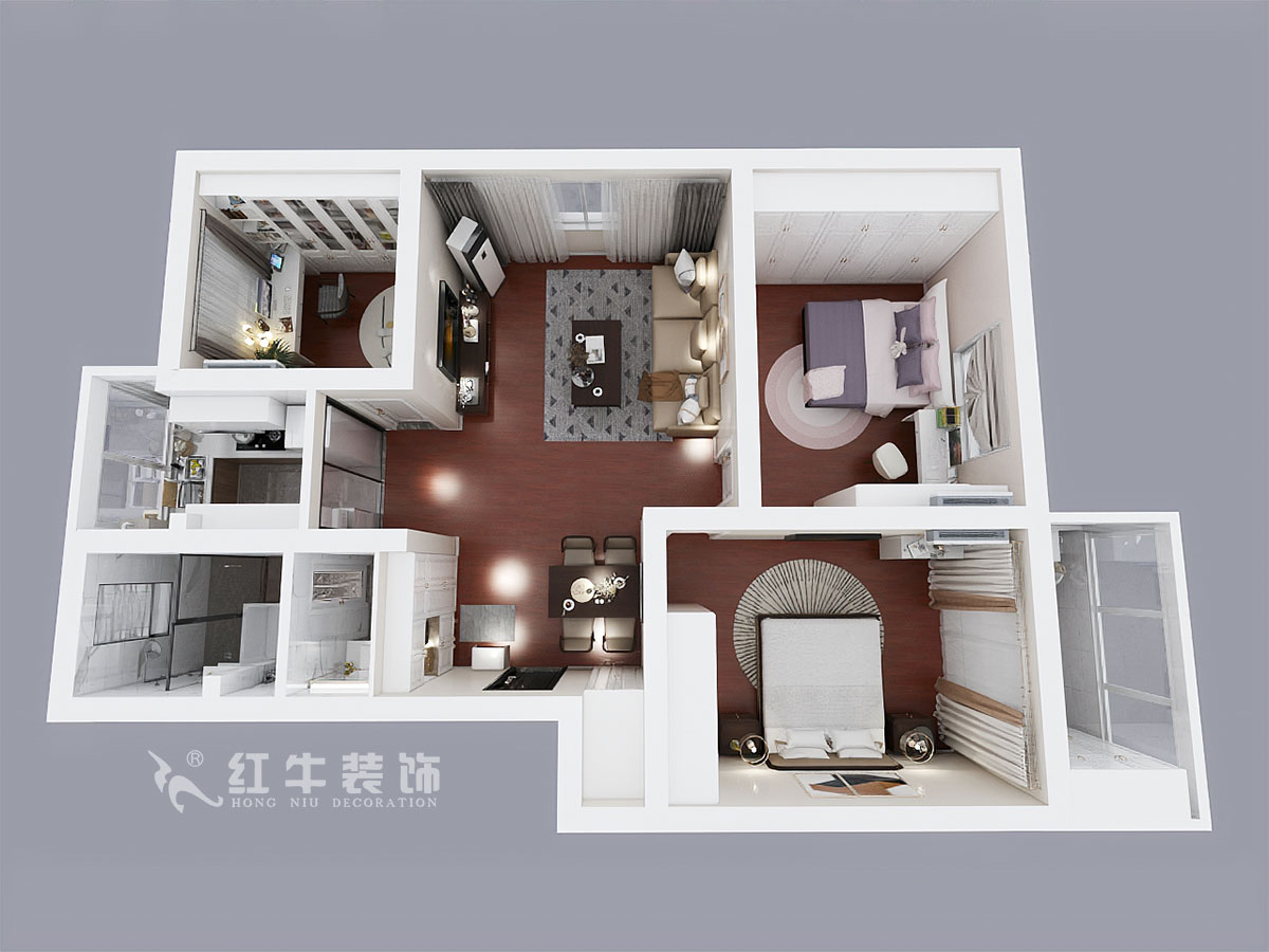 顧娟_怡居園5-19-302-102㎡-現代風格_3室2廳1衛（老房裝修）_定制家￥130000_全包13萬00_04鳥瞰圖