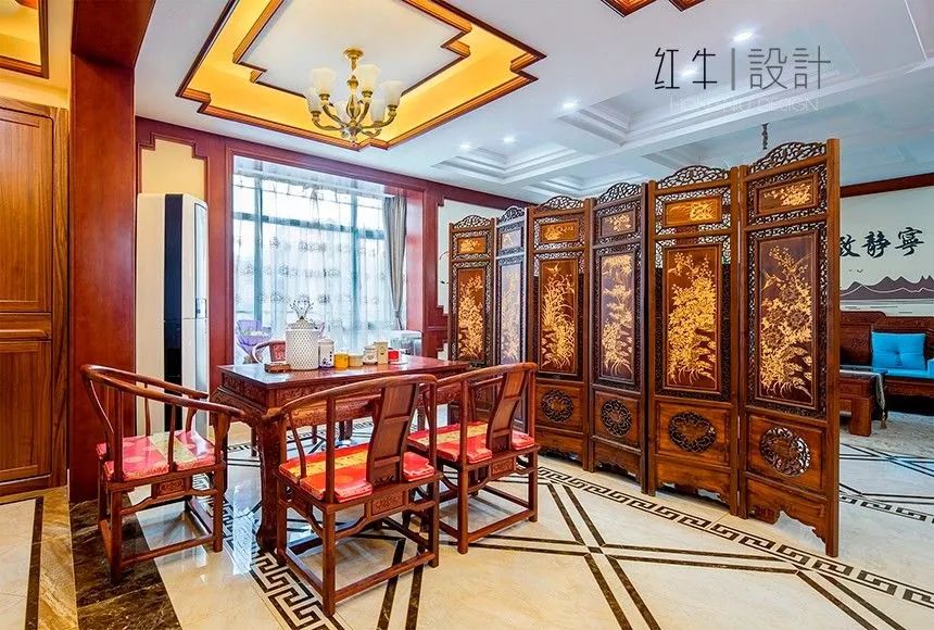 吳波_紅牛設計 · 大宅--280㎡ · 中式古典風格 · 湯山東湖麗島03