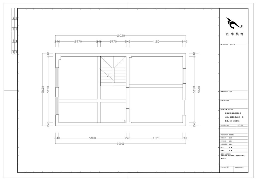 陸利民_香地美舍602-156㎡-新中式風格_5室2廳3衛（新房裝修）_定制家￥208000_全包25萬00_01一層原始結構圖