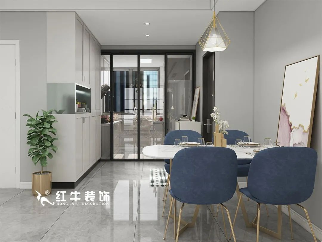 劉萍萍_仙龍灣山莊90㎡輕奢風格｜加入一點金屬線條，這個家高級又溫柔！05