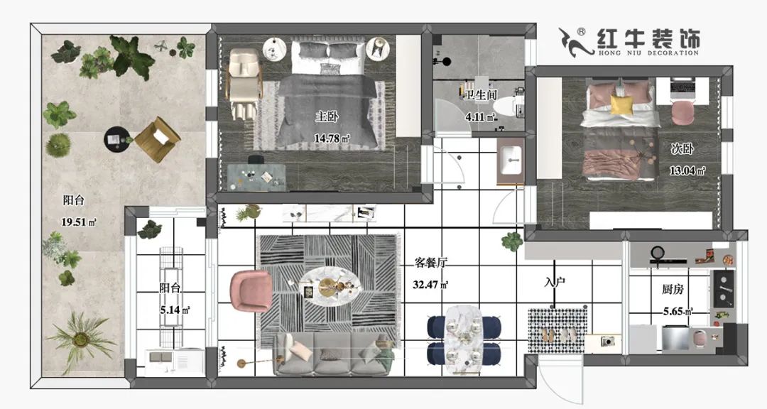 劉萍萍_仙龍灣山莊90㎡輕奢風格｜加入一點金屬線條，這個家高級又溫柔！12
