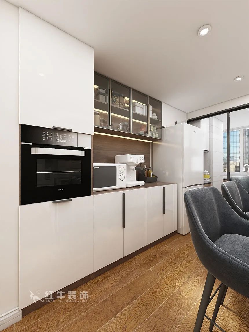 沙發不要靠墻，這樣設計才夠別致！（顧娟_東城水岸115㎡現代風格_3室2廳1衛_舊房裝修_全包17萬）07