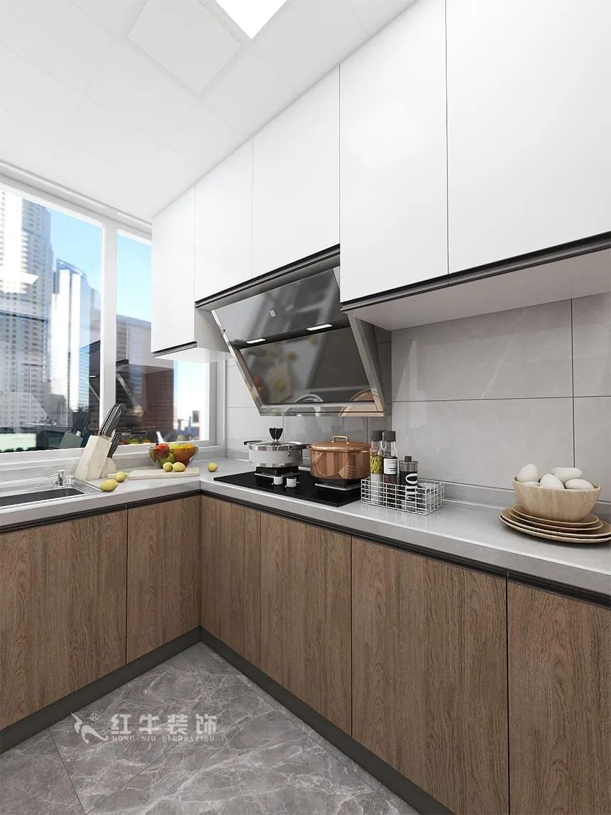 沙發不要靠墻，這樣設計才夠別致！（顧娟_東城水岸115㎡現代風格_3室2廳1衛_舊房裝修_全包17萬）08