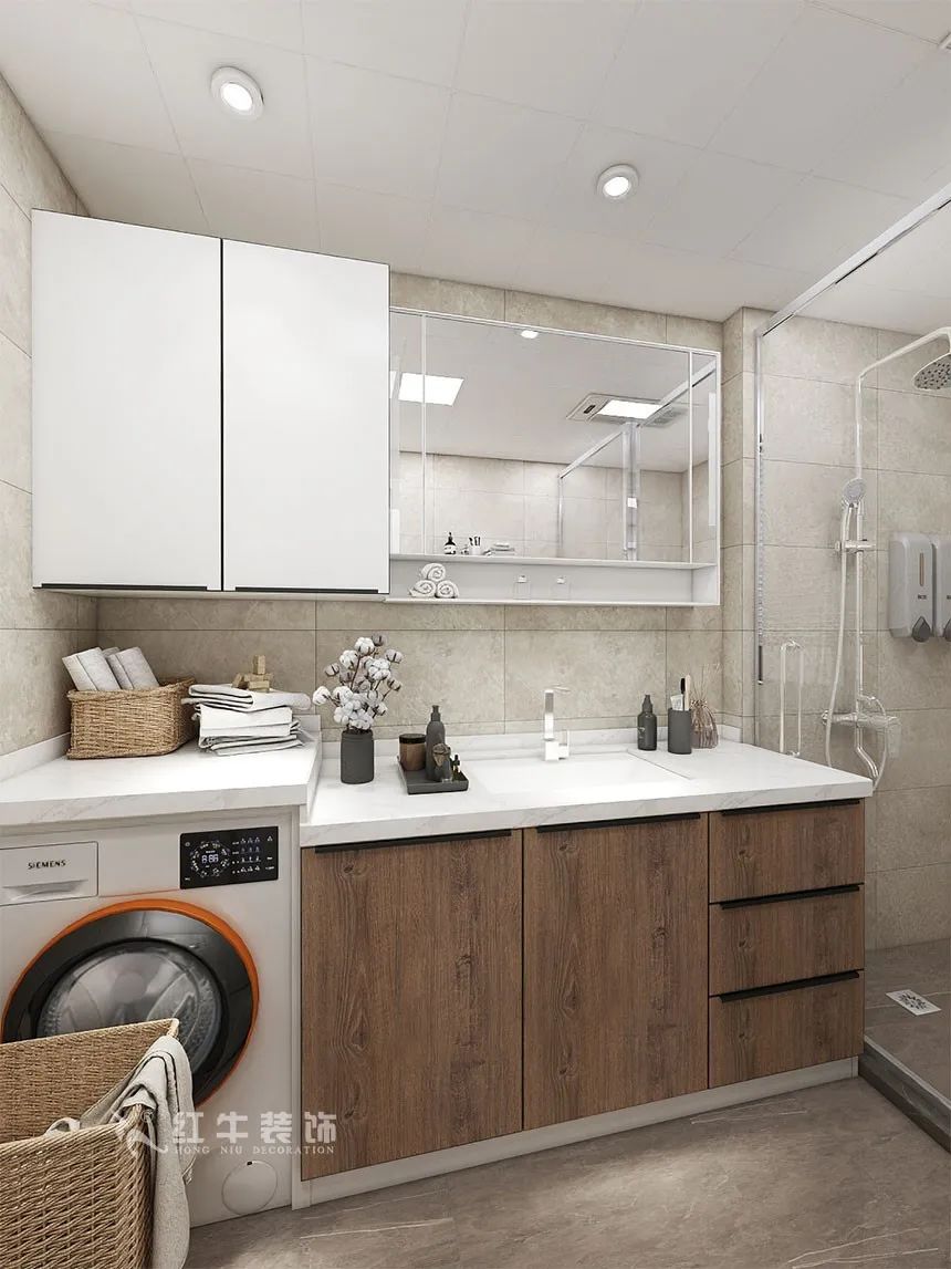 沙發不要靠墻，這樣設計才夠別致！（顧娟_東城水岸115㎡現代風格_3室2廳1衛_舊房裝修_全包17萬）14