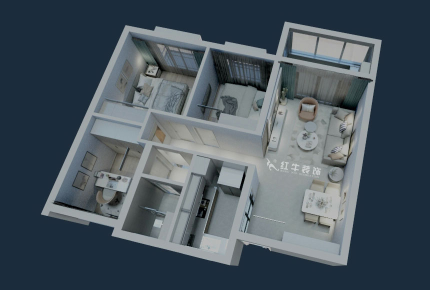 劉曉芳_風華府5-2103-87㎡-現代風格_3室2廳1衛（新房裝修）_成品家￥112000_全包11