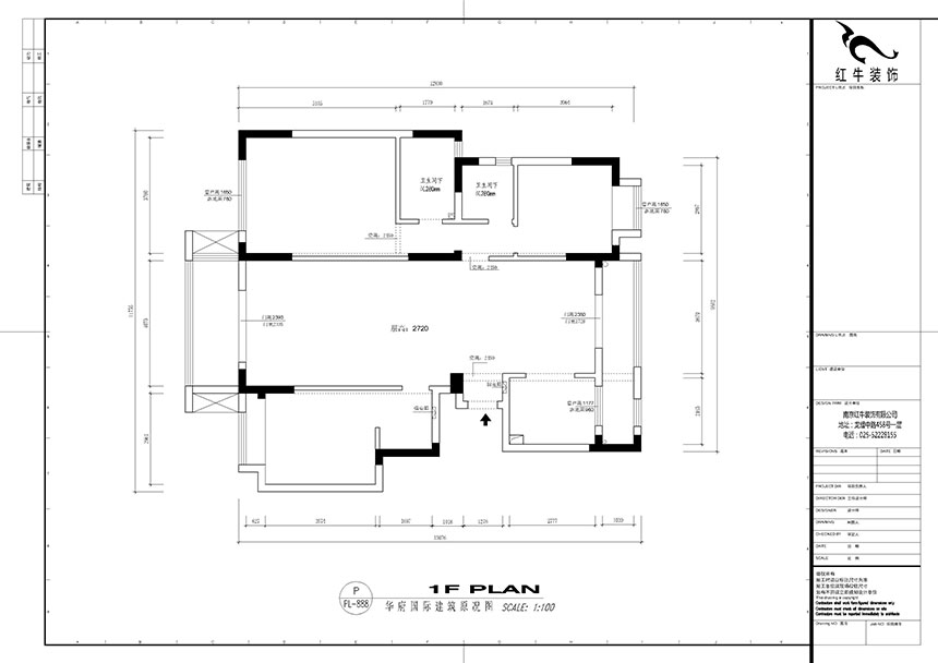 魏明花_華府國際8-1-801-142㎡-美式風格_3室2廳1衛（毛坯房裝修）_定制家￥206480_全包20萬00_01華府國際8-1-801建筑原況圖-Model