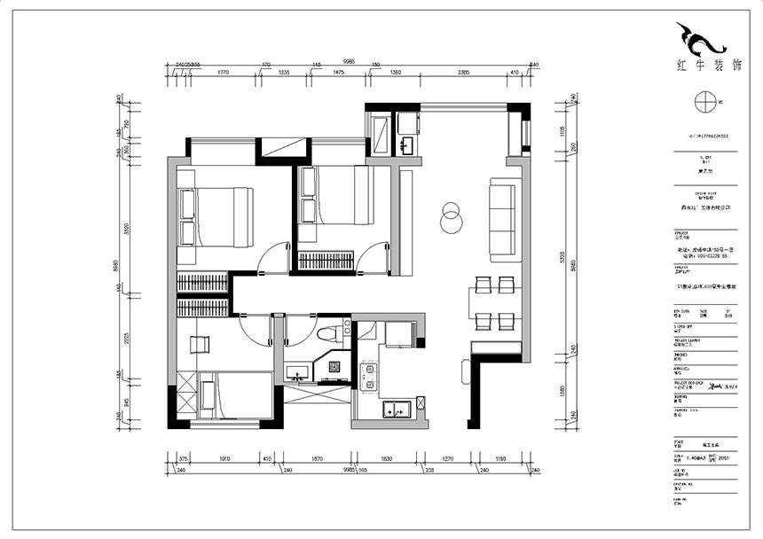 朱明琪_印象花園3-803-89㎡-現代輕奢風格_3室2廳1衛（新房裝修）_成品家￥100000_全包13萬00_02平面布置圖